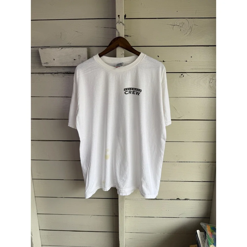 Vintage Adidas Columbus Crew SC MLS Soccer T-Shirt White Large Made in USA